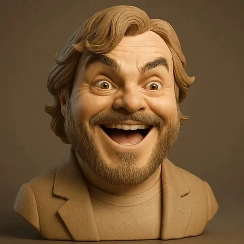 Jack Black bust STL model for 3D printing