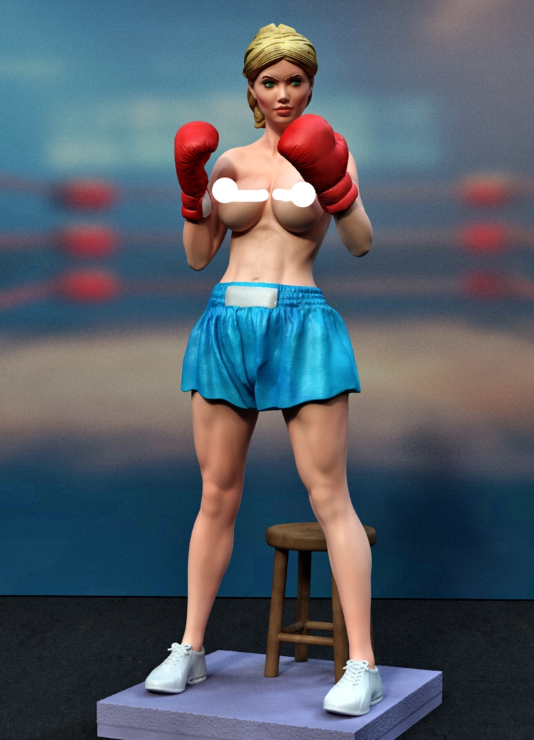 Female Boxer STL model for 3D printing
