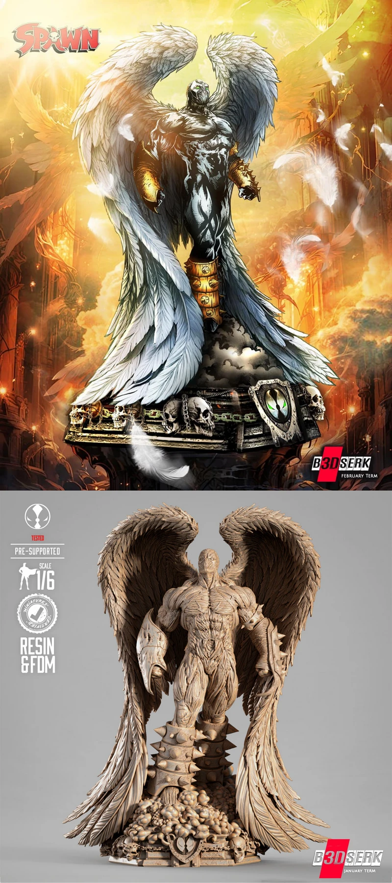 Angel Spawn Sculpture STL model for 3D printing