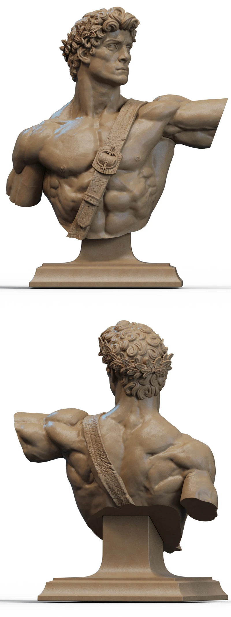 Apolo bust STL model for 3D printing