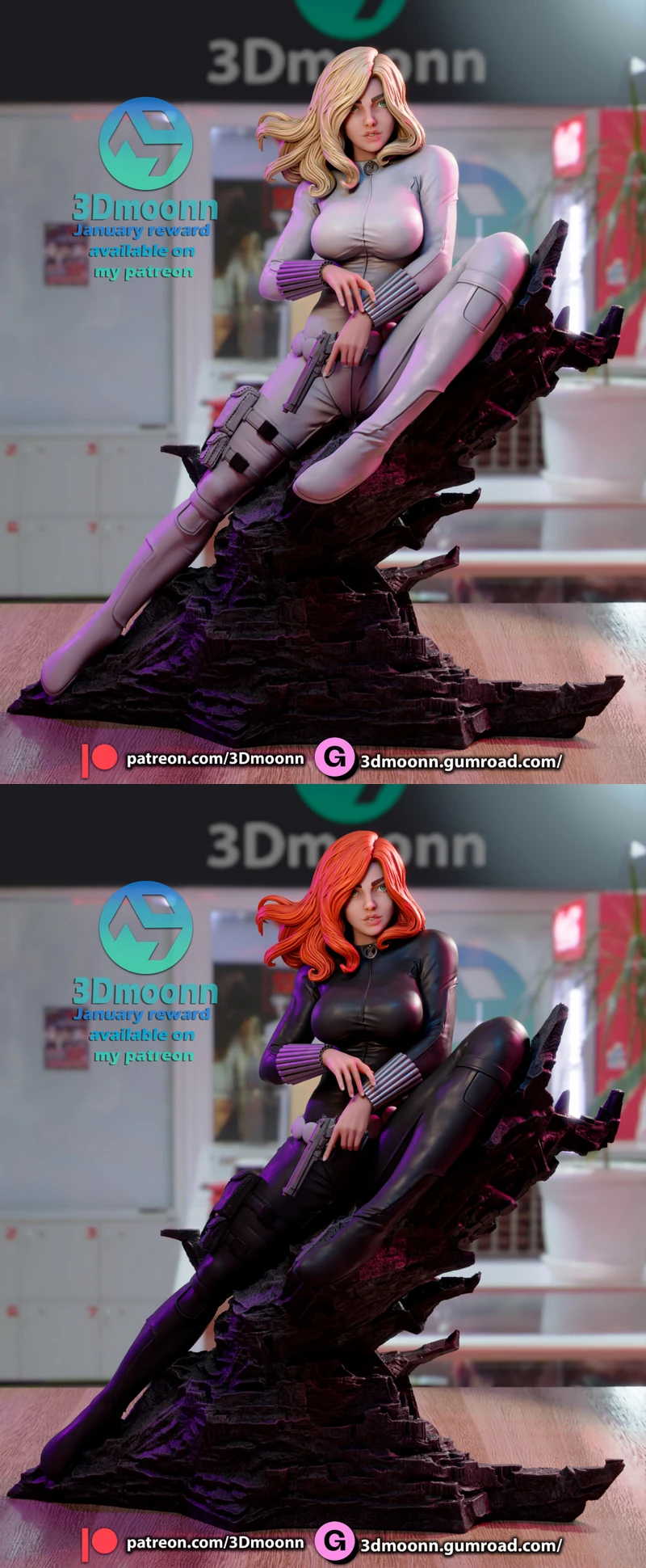 Black Widow – White Widow – Marvel STL model for 3D printing