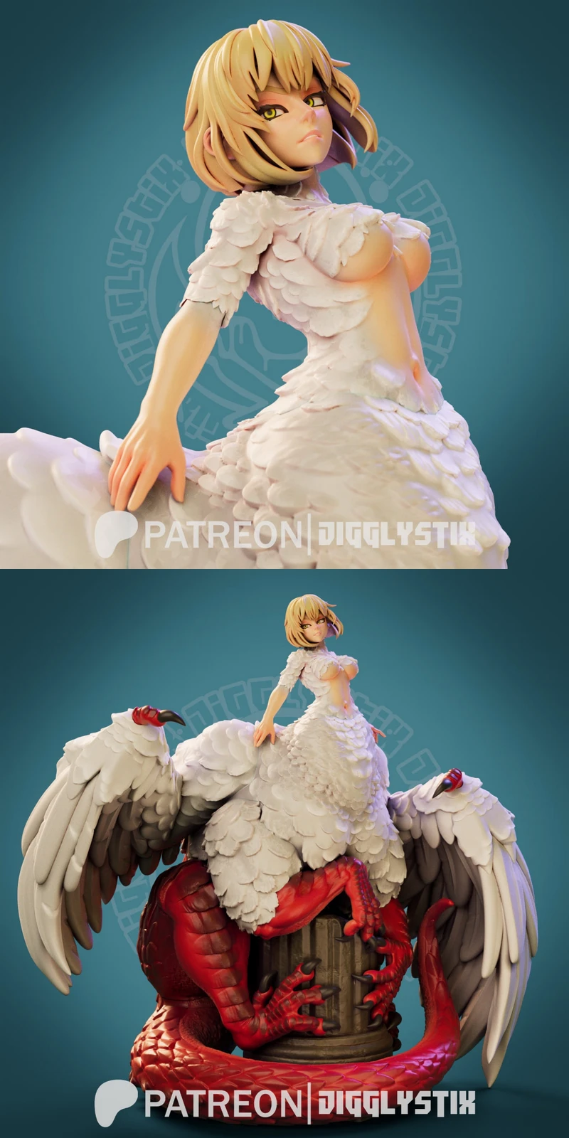 Chimera Dragon Lady STL model for 3D printing