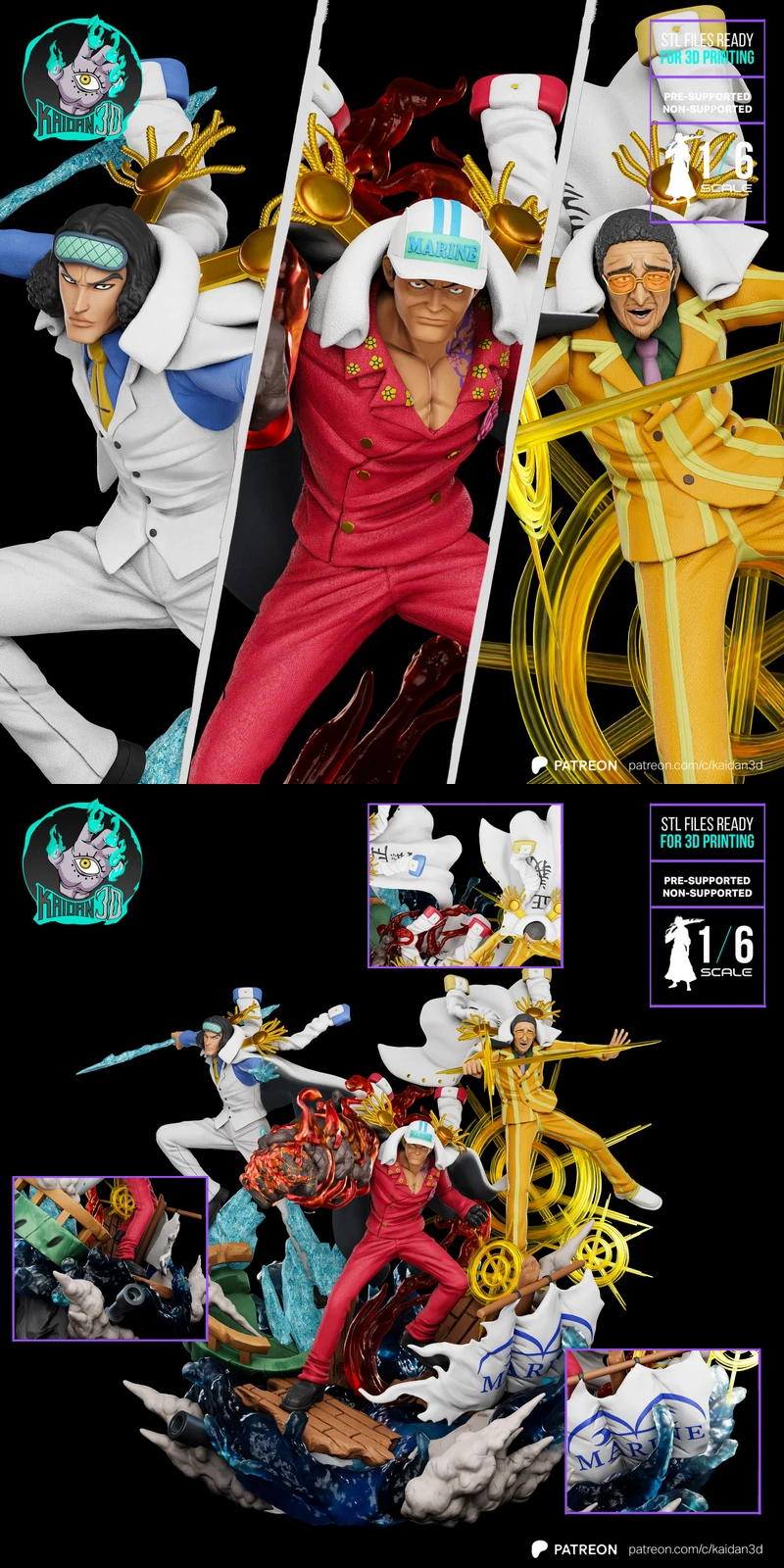 AKAINU and KIZARU and AOKIJI STL model for 3D printing