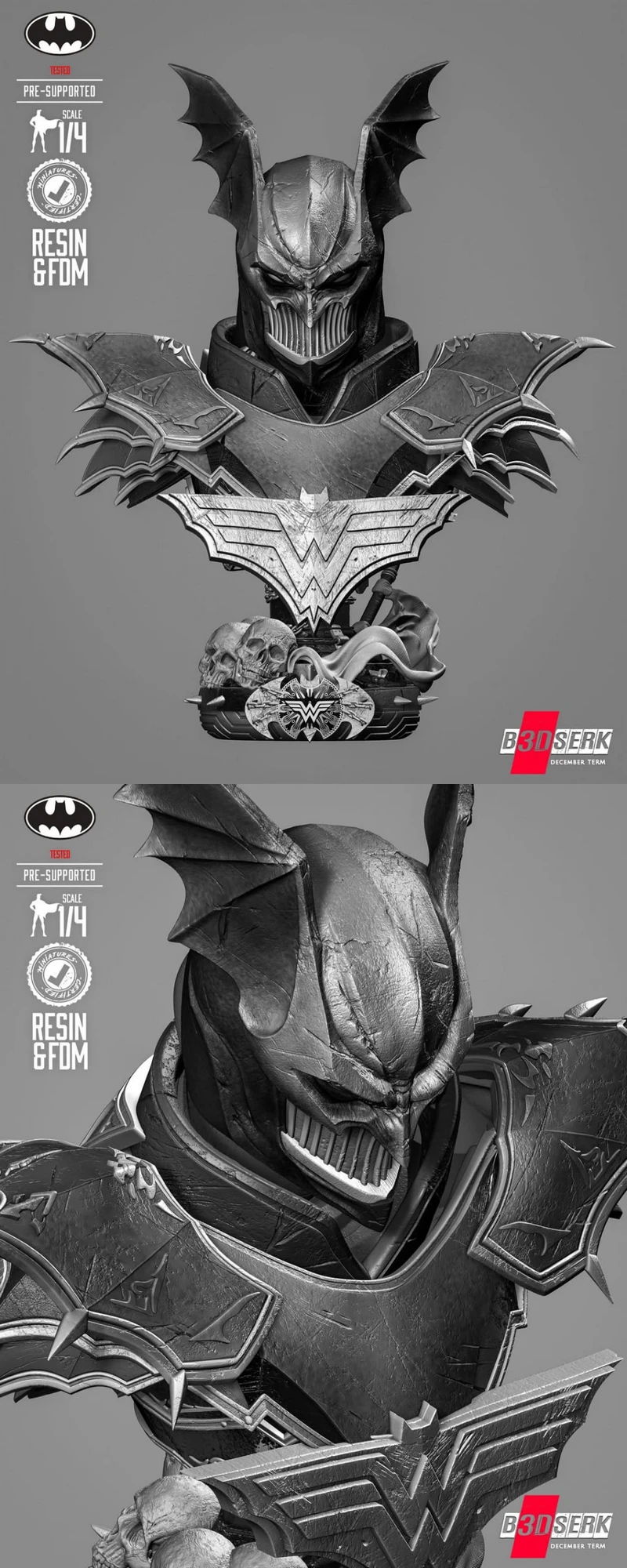 Merciless Portrait Bust STL model for 3D printing