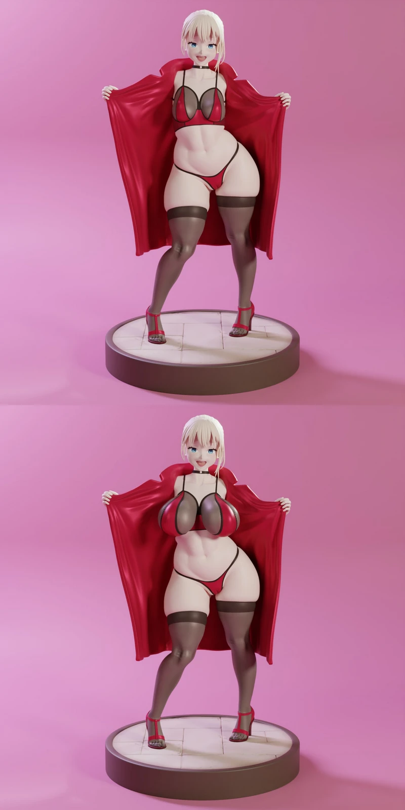 Naughty Exhib Girl STL model for 3D printing
