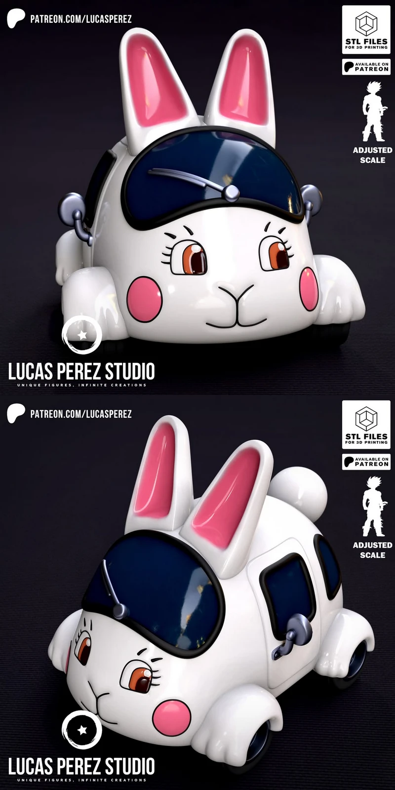 BOSS RABBIT CAR STL model for 3D printing
