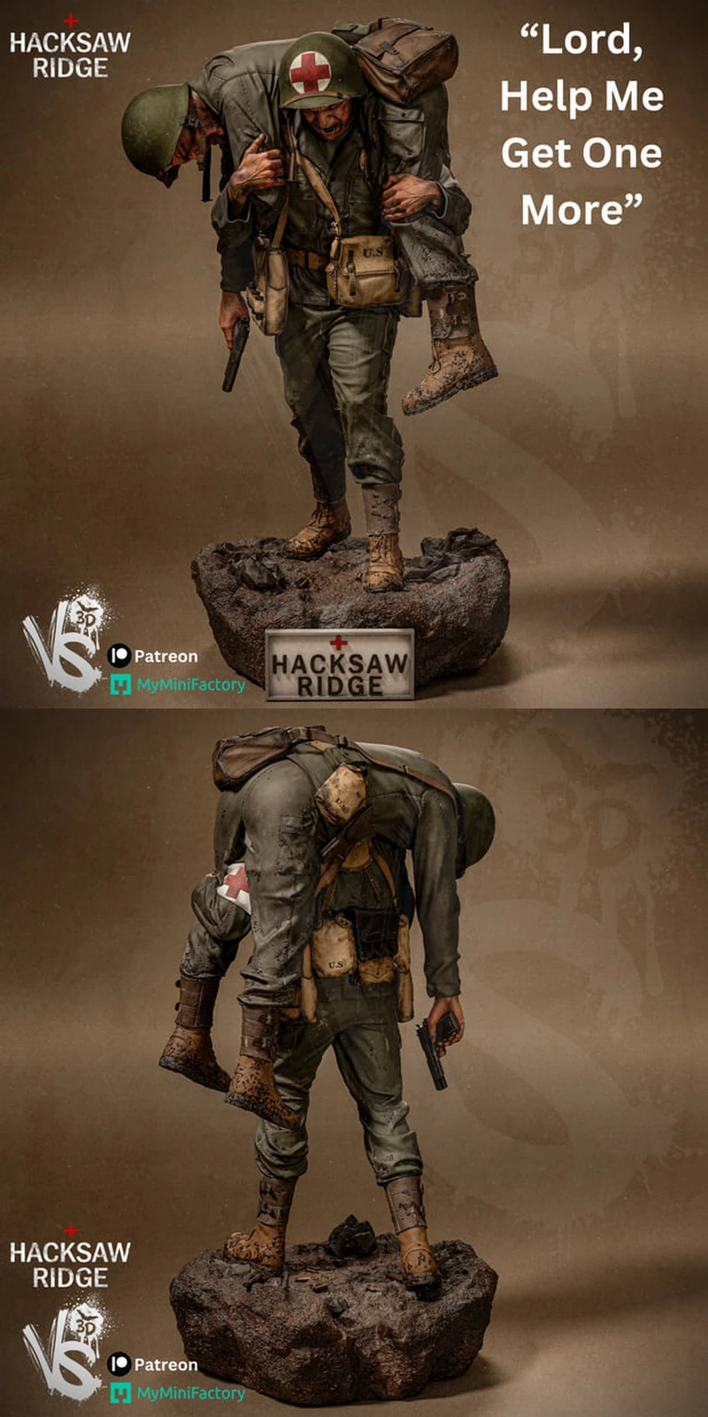 HACKSAW RIDGE STL model for 3D printing