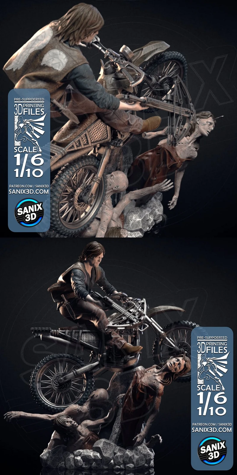 Daryl Dixon STL model for 3D printing