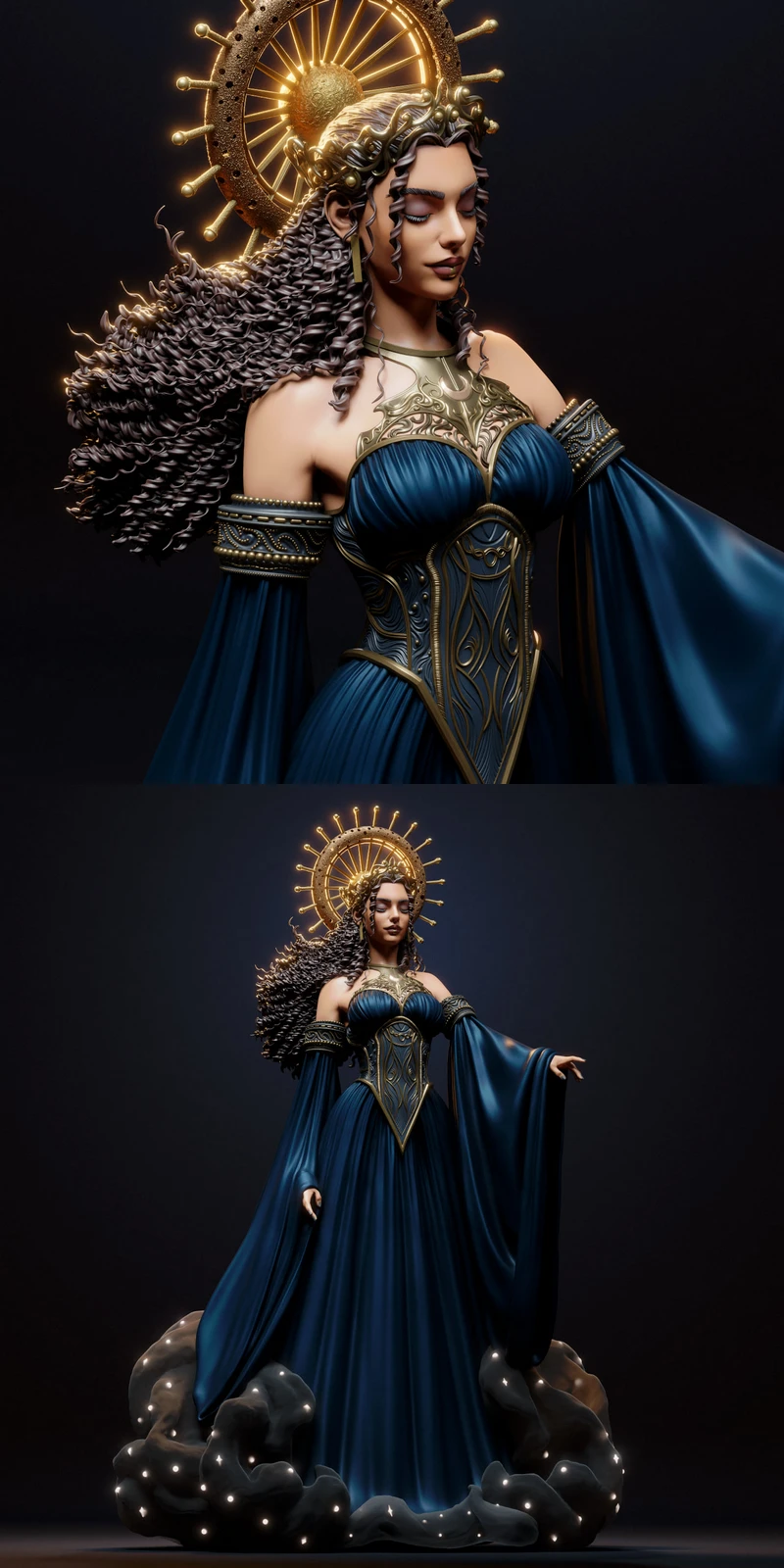 Nyx Goddess STL model for 3D printing