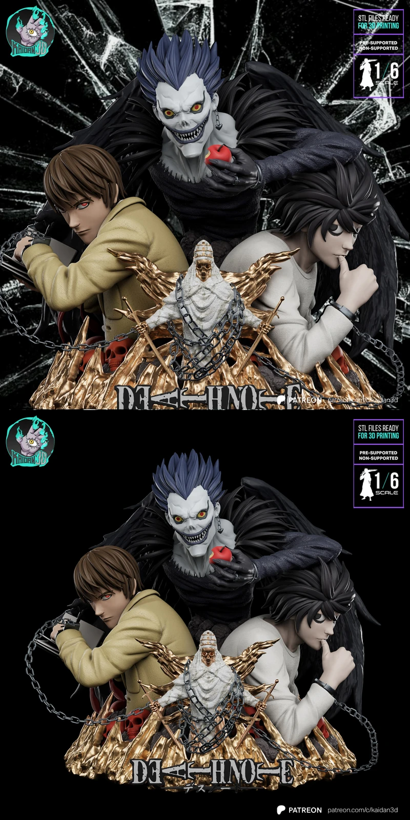 L vs Kira (Death Note) STL model for 3D printing