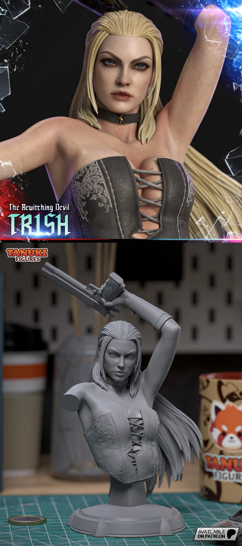 Trish (Bust) STL model for 3D printing