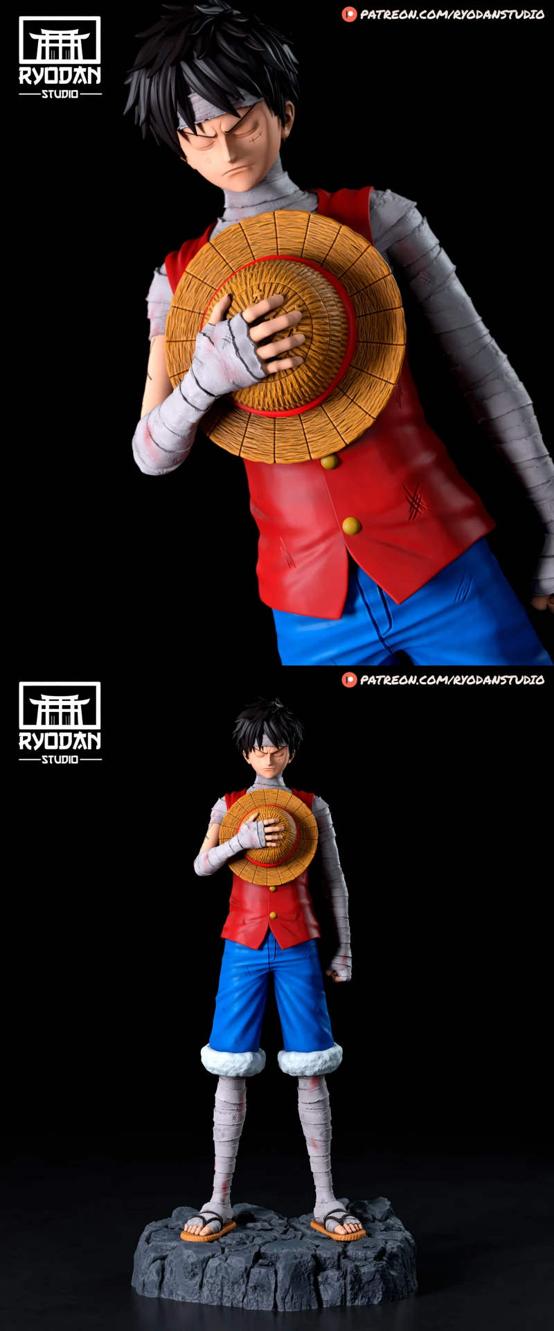 Luffy Marineford STL model for 3D printing