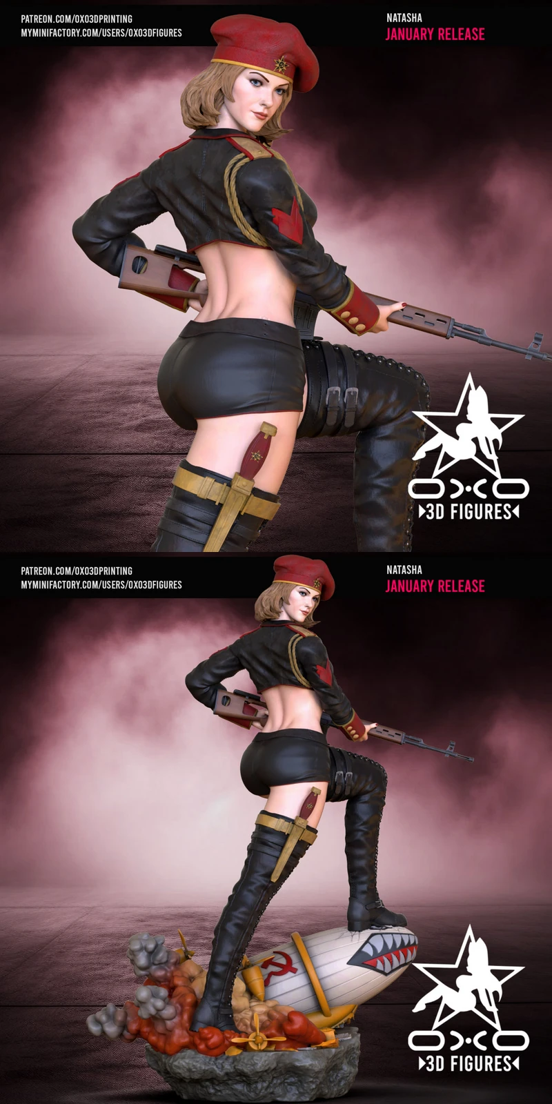 Natasha Red Alert Tabletop Miniature STL model for 3D printing