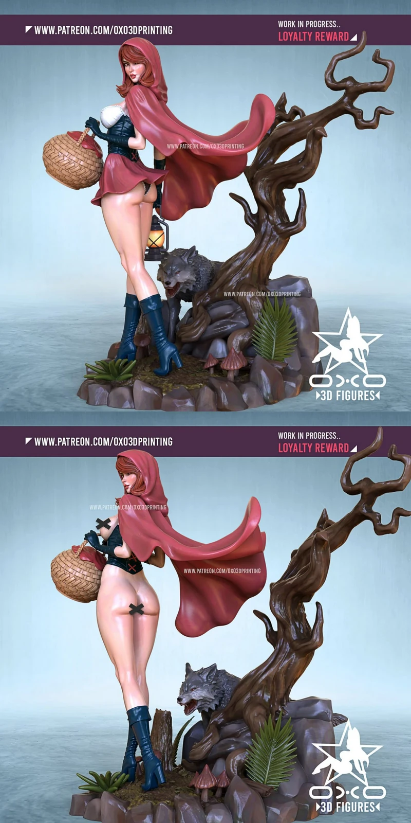 Red Hood Waifu Standard STL model for 3D printing