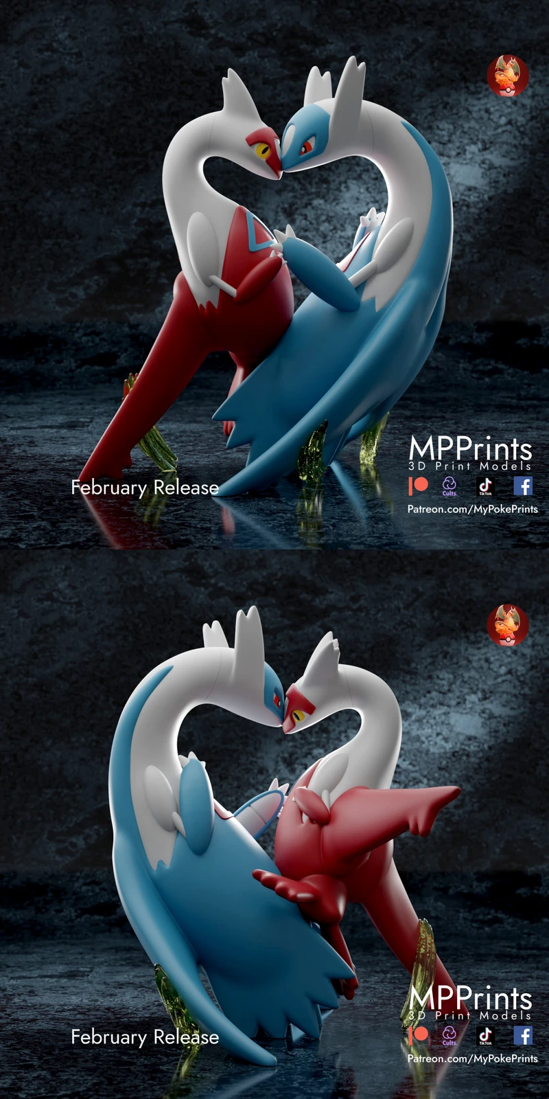 Latios and Latias STL model for 3D printing