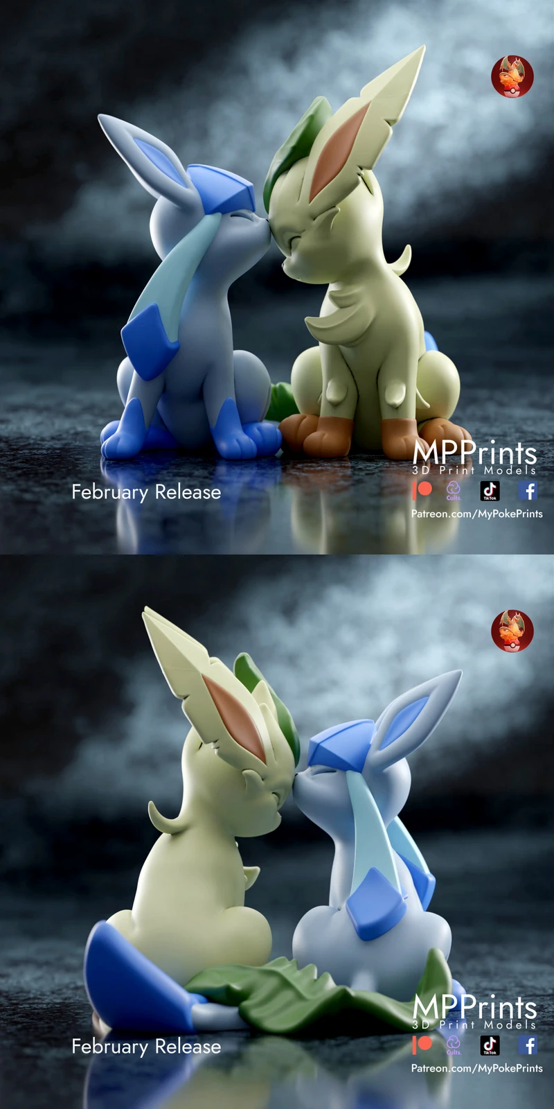 Glaceon and Leafeon STL model for 3D printing