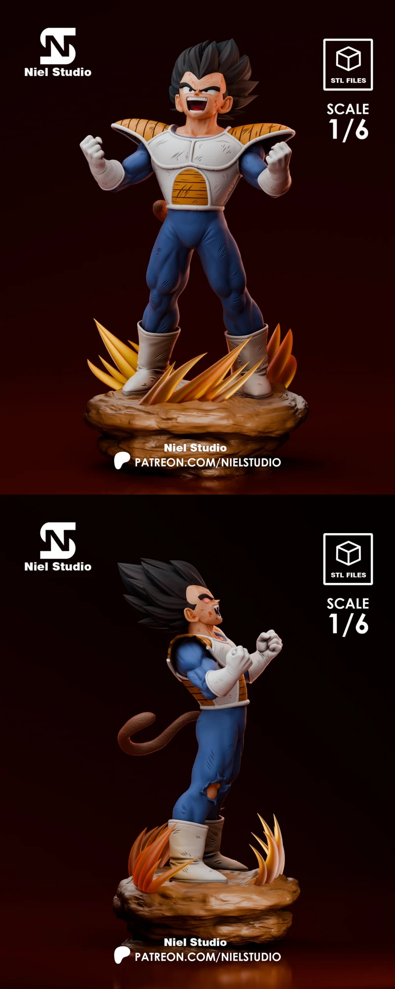 Vegeta (Standard & Premium) STL model for 3D printing