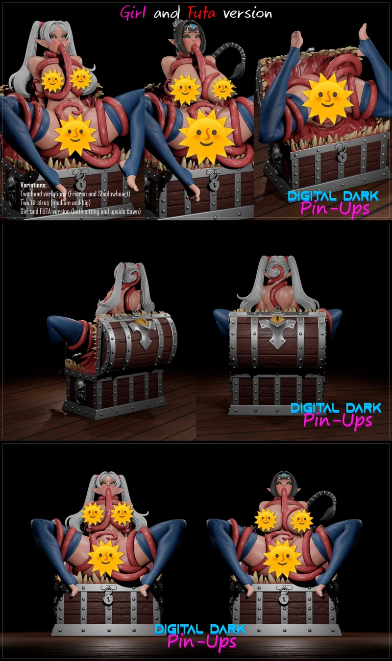 Frieren and Shadowheart on Mimic STL model for 3D printing