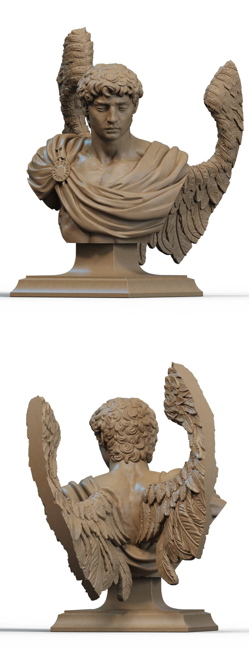 Archangel bust STL model for 3D printing