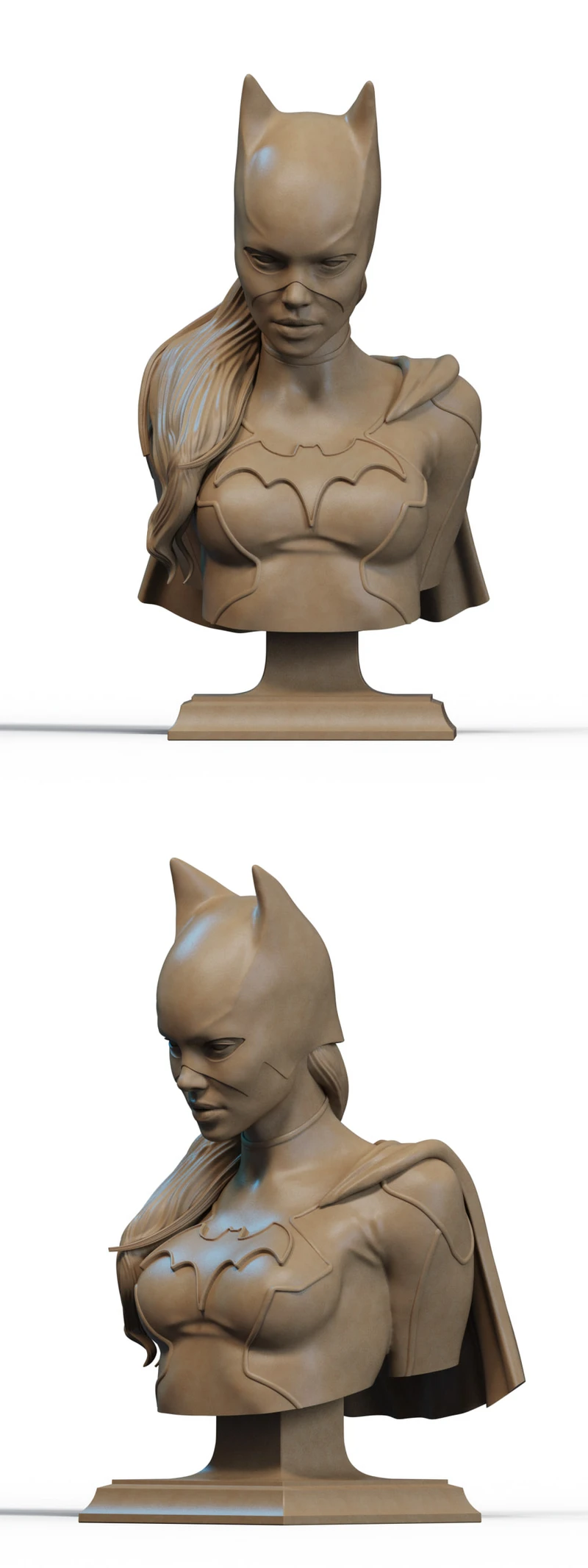 Batgirl bust STL model for 3D printing