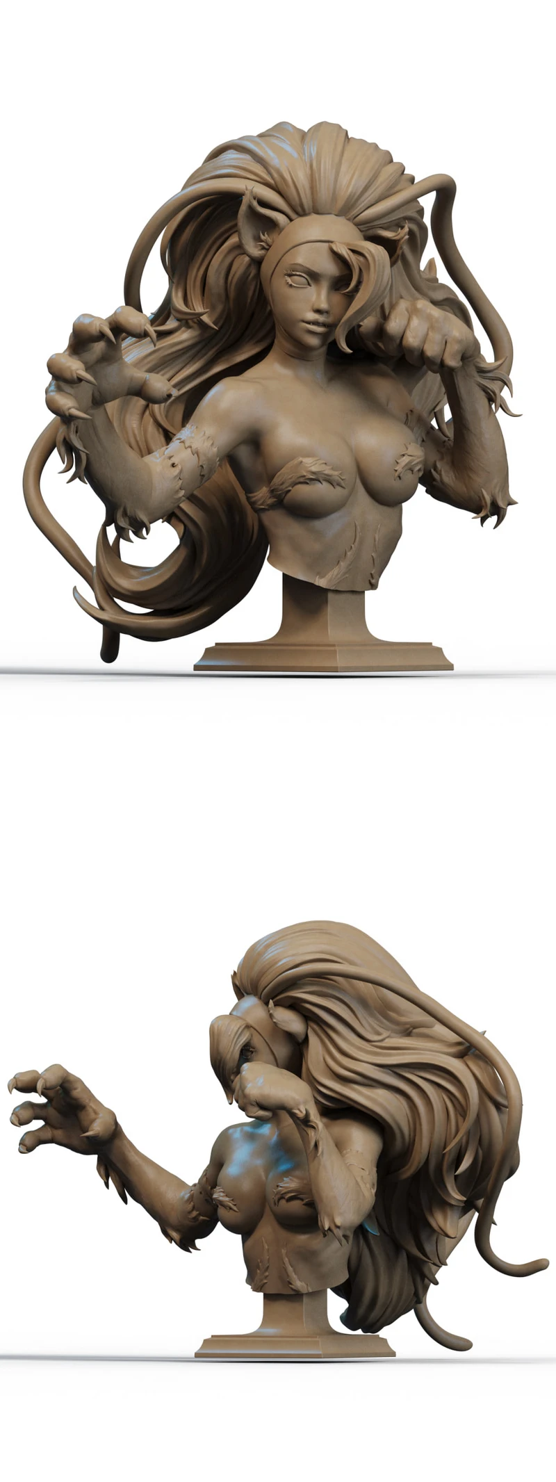 Felicia bust STL model for 3D printing