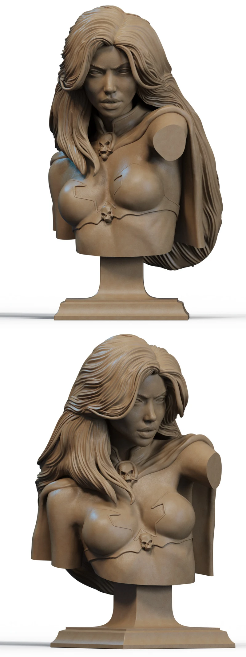 Lady Death bust STL model for 3D printing