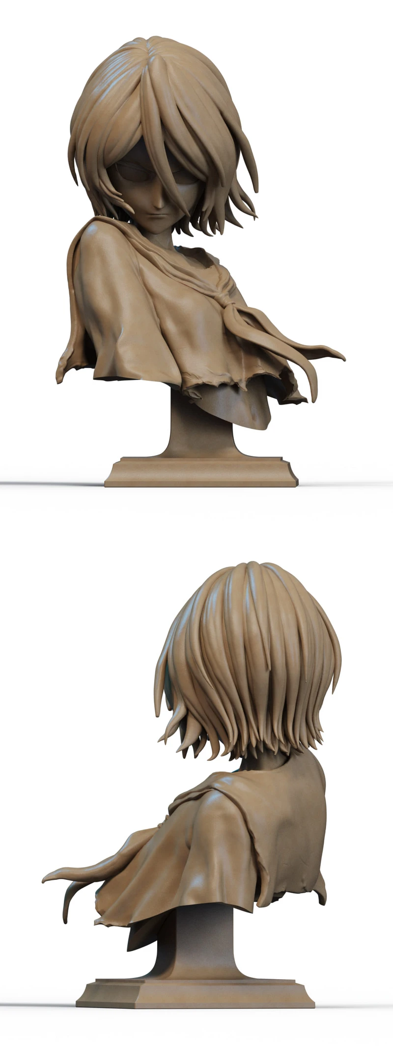 Rukia bust STL model for 3D printing