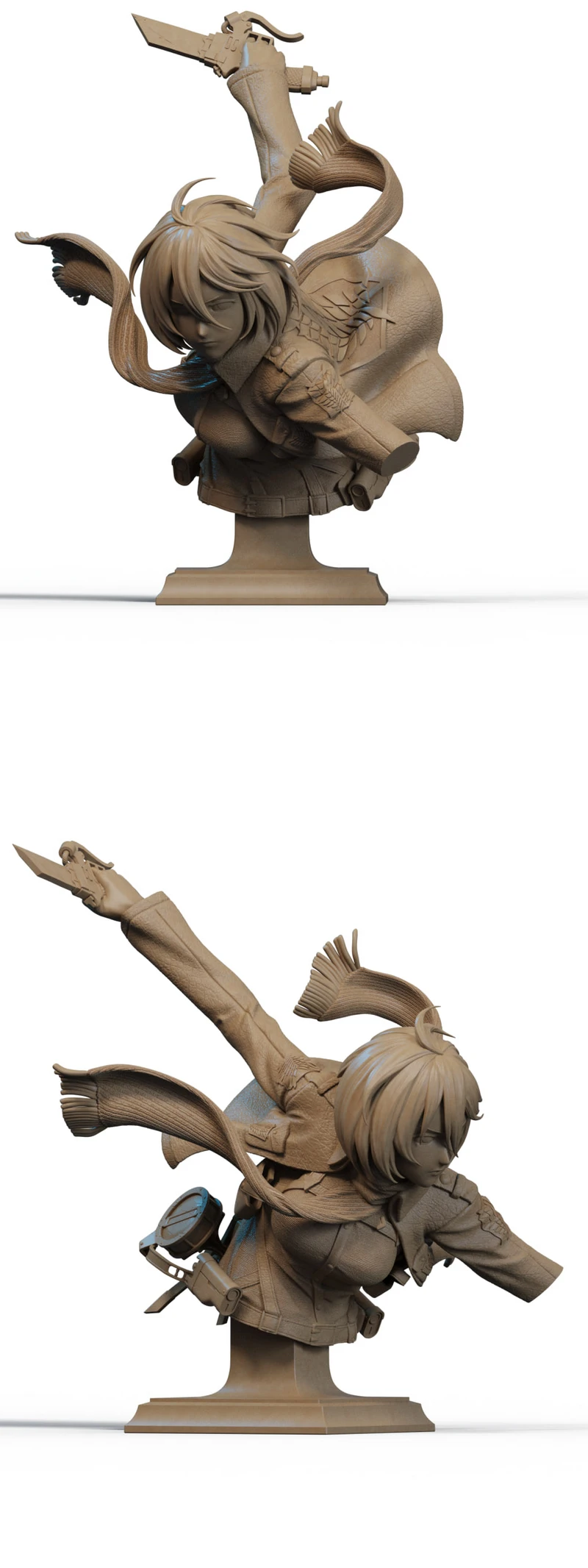 Mikasa bust STL model for 3D printing