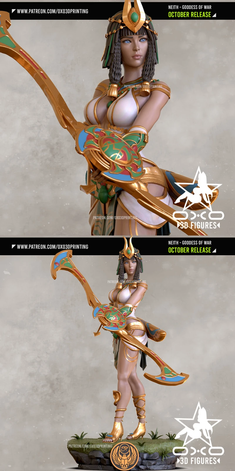 Neith Egyptian Goddess STL model for 3D printing
