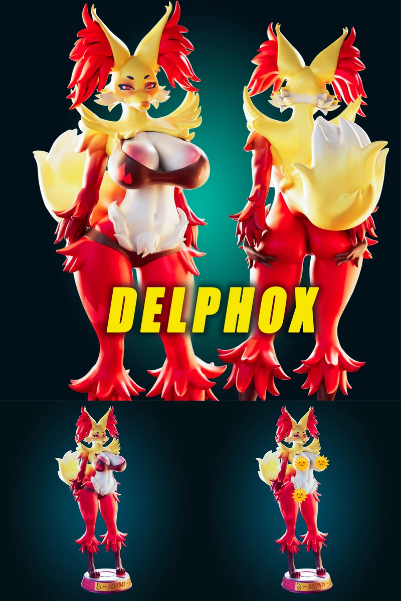 Delphox Thicc Pokemon Mommy STL model for 3D printing