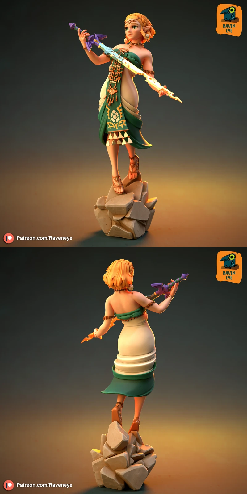 Princess Zelda STL model for 3D printing