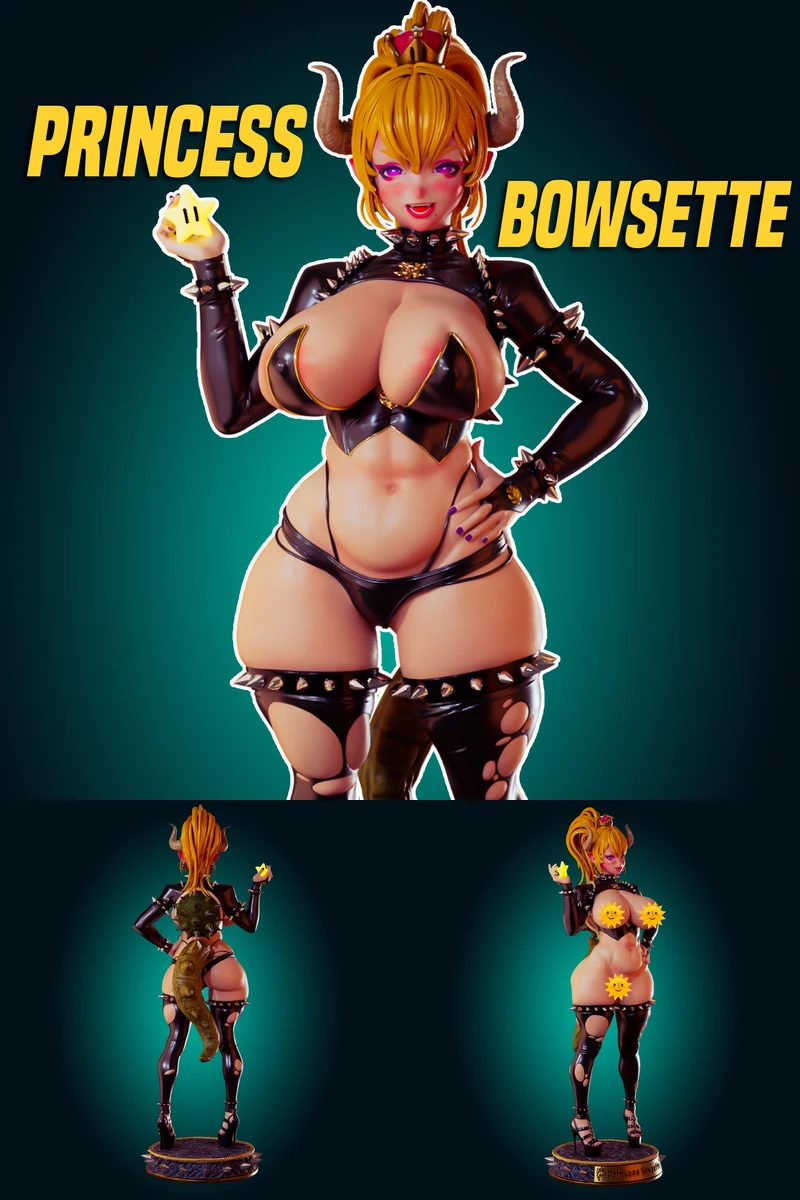 Princess Bowsette Ultra Thicc STL model for 3D printing