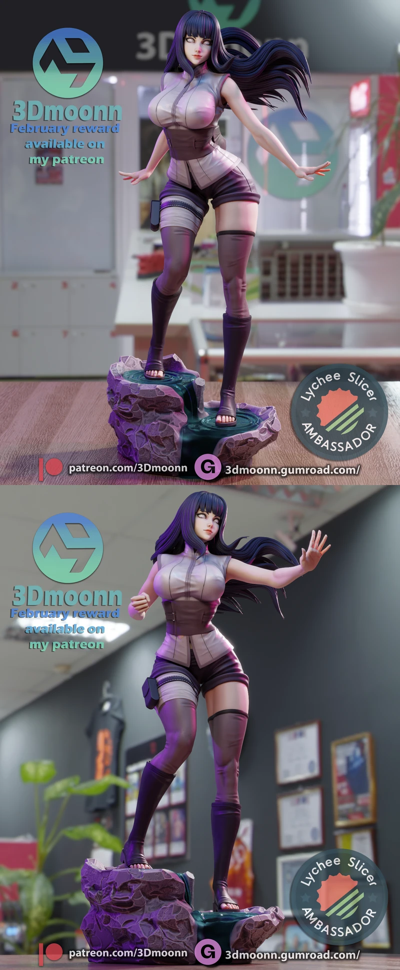 Naruto – Hinata STL model for 3D printing