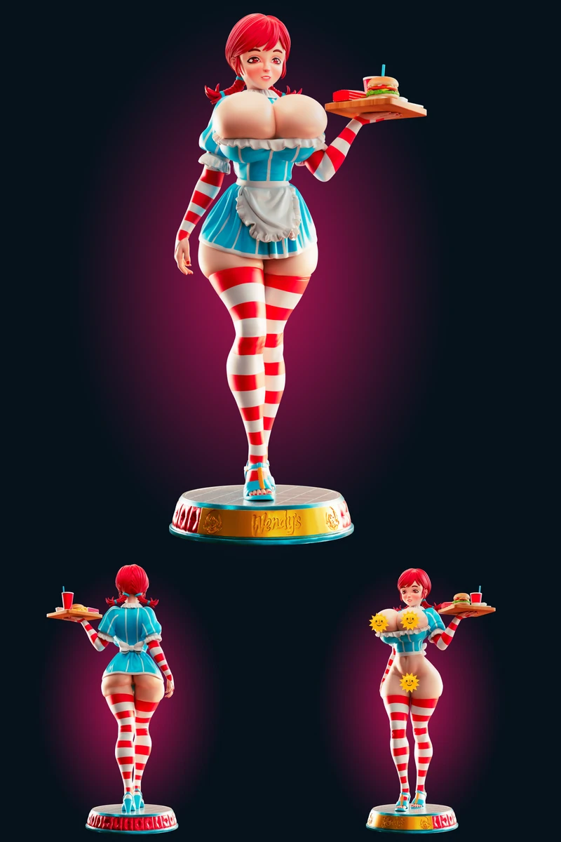 Wendy’s Mascot Ultra Thicc STL model for 3D printing