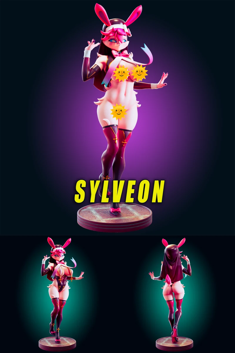 Sylveon Eevee Pokemon STL model for 3D printing