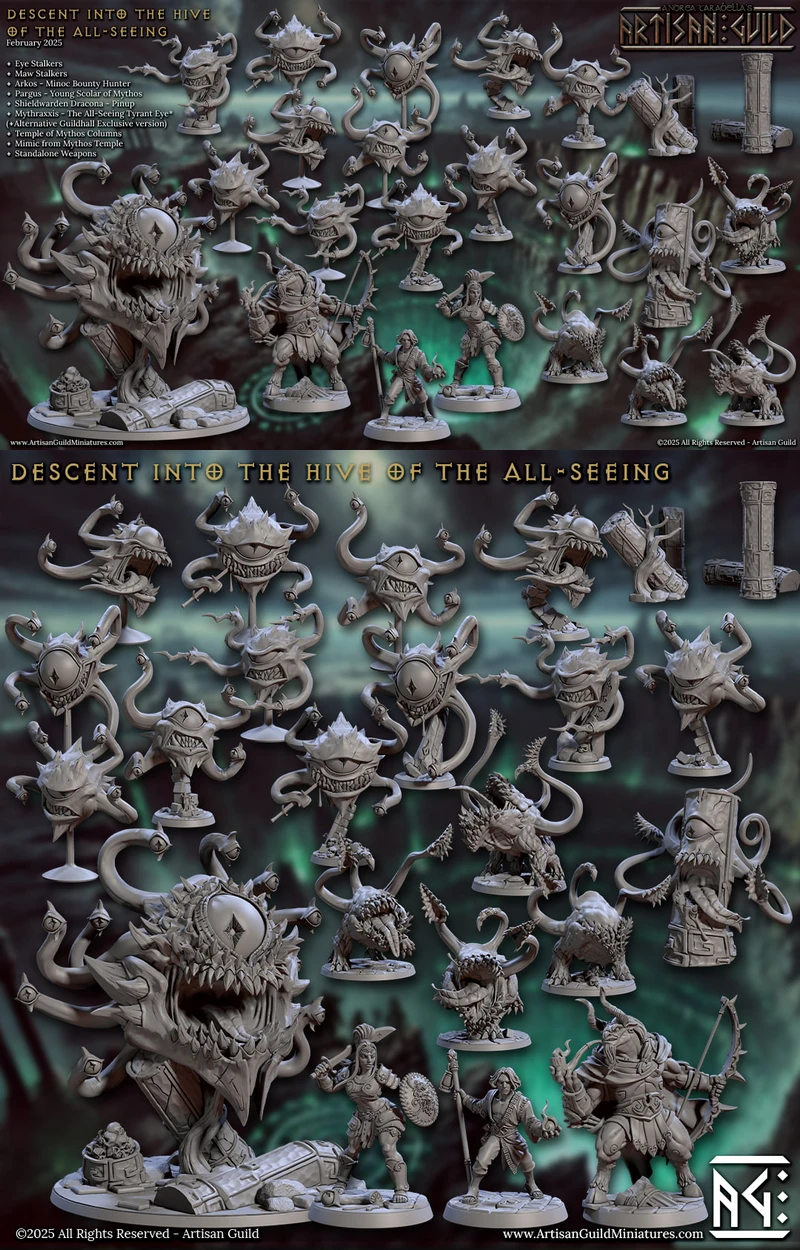 Descent into the Hive of the Al l – Seeing 70 (Adventurer) – February 2025 AG STL model for 3D printing