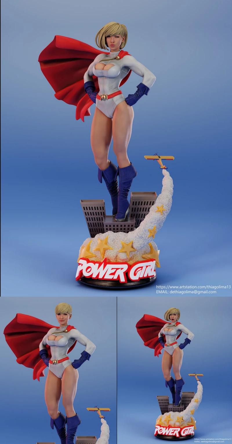 Powergirl STL model for 3D printing