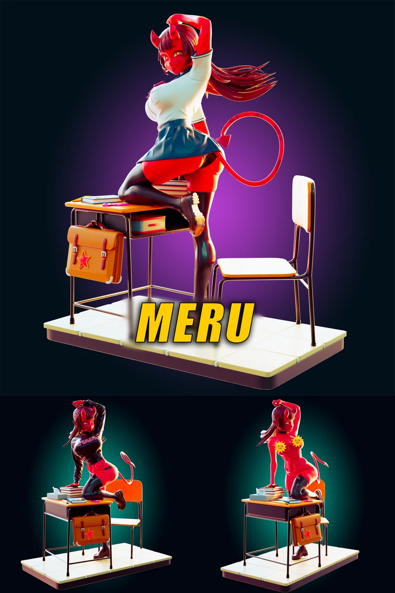 Meru Succubus Monster Girl STL model for 3D printing