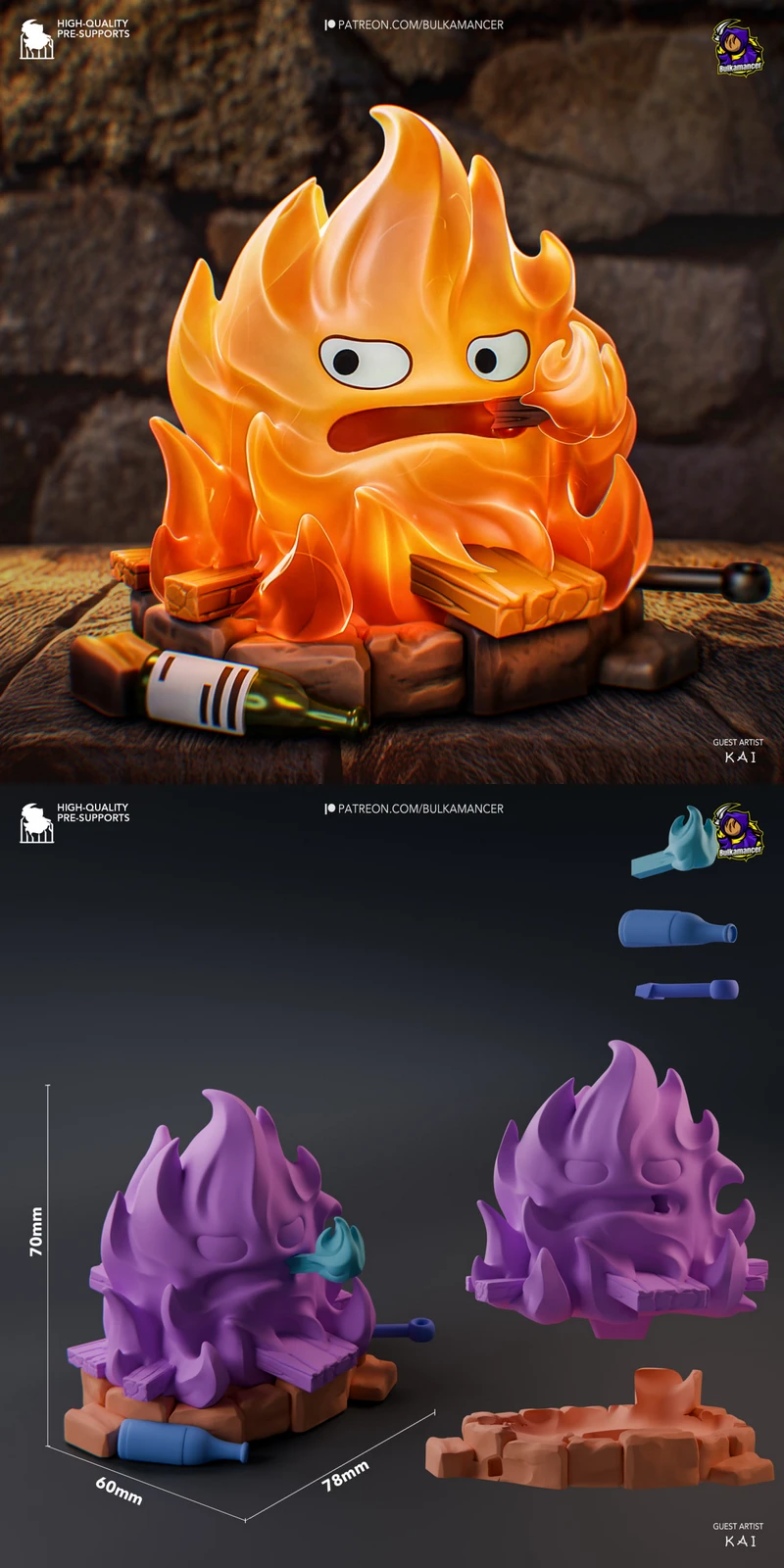 Calcifer STL model for 3D printing