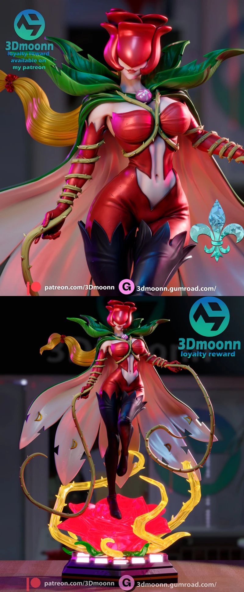 Digimon – Rosemon STL model for 3D printing