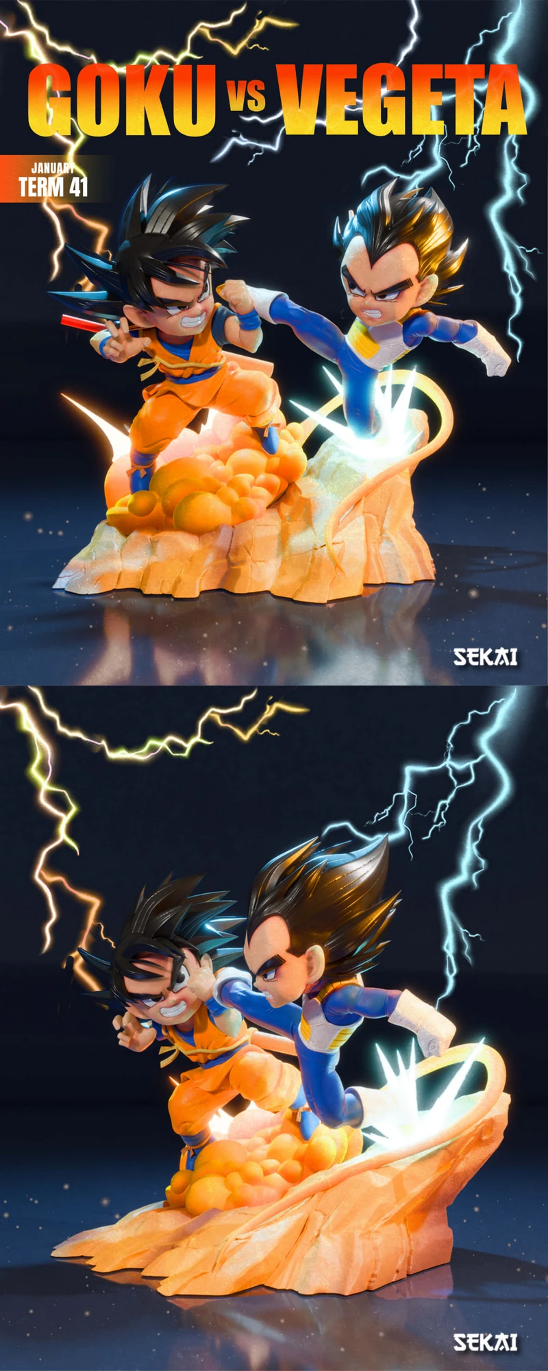 Dragon Ball Daima Diorama – Goku VS Vegeta Sculpture STL model for 3D printing