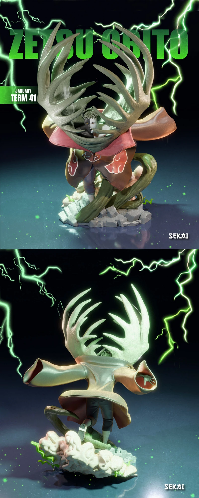 Zetsu Sculpture and Bust STL model for 3D printing