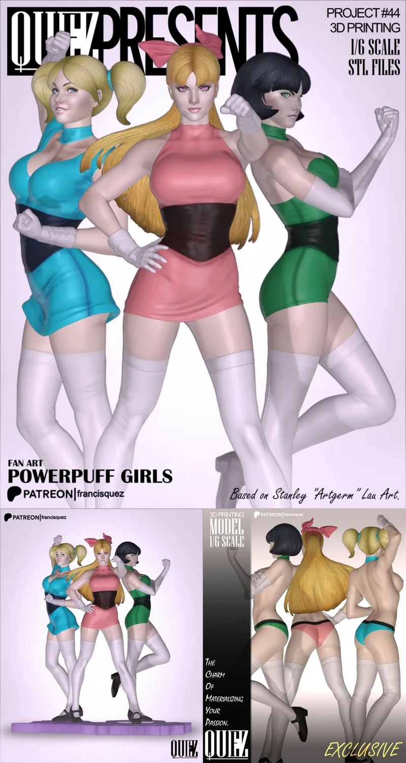 Powerpuff girls STL model for 3D printing