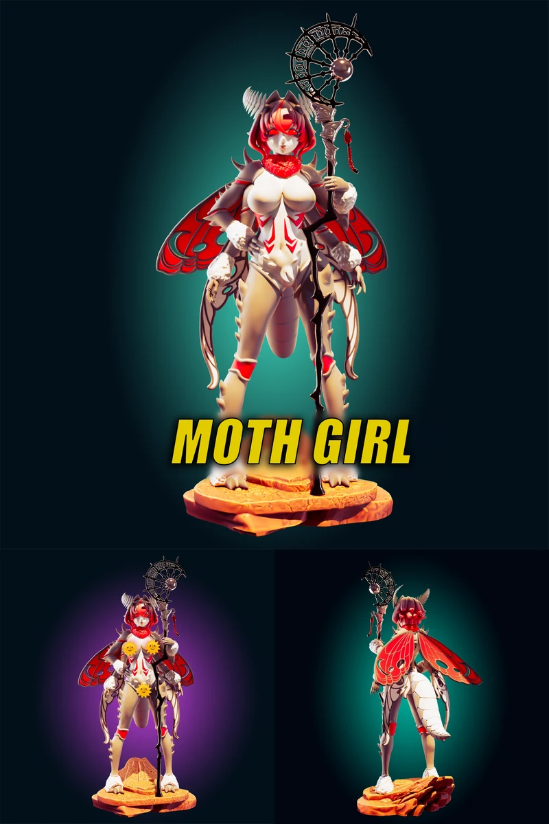 Moth girl STL model for 3D printing