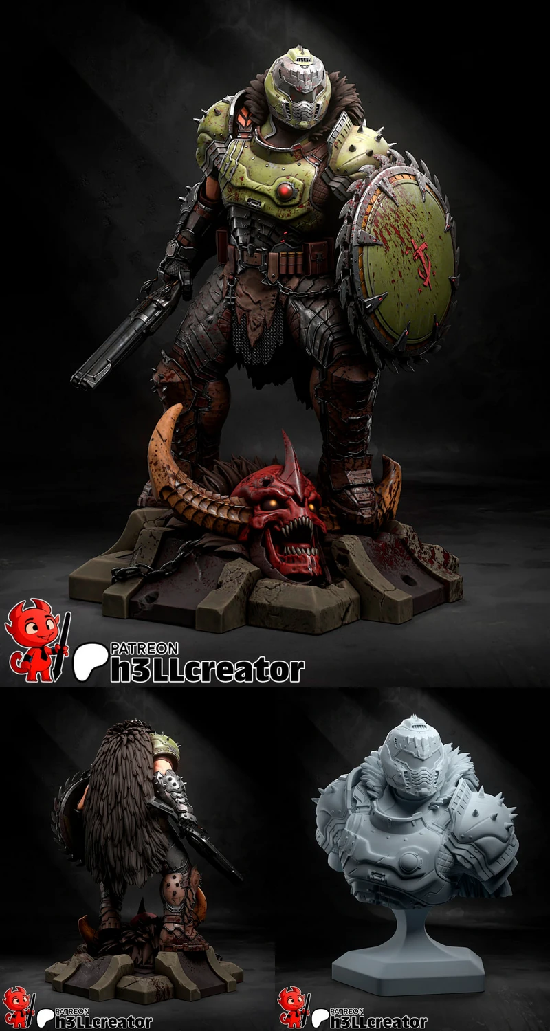 Doomguy STL model for 3D printing