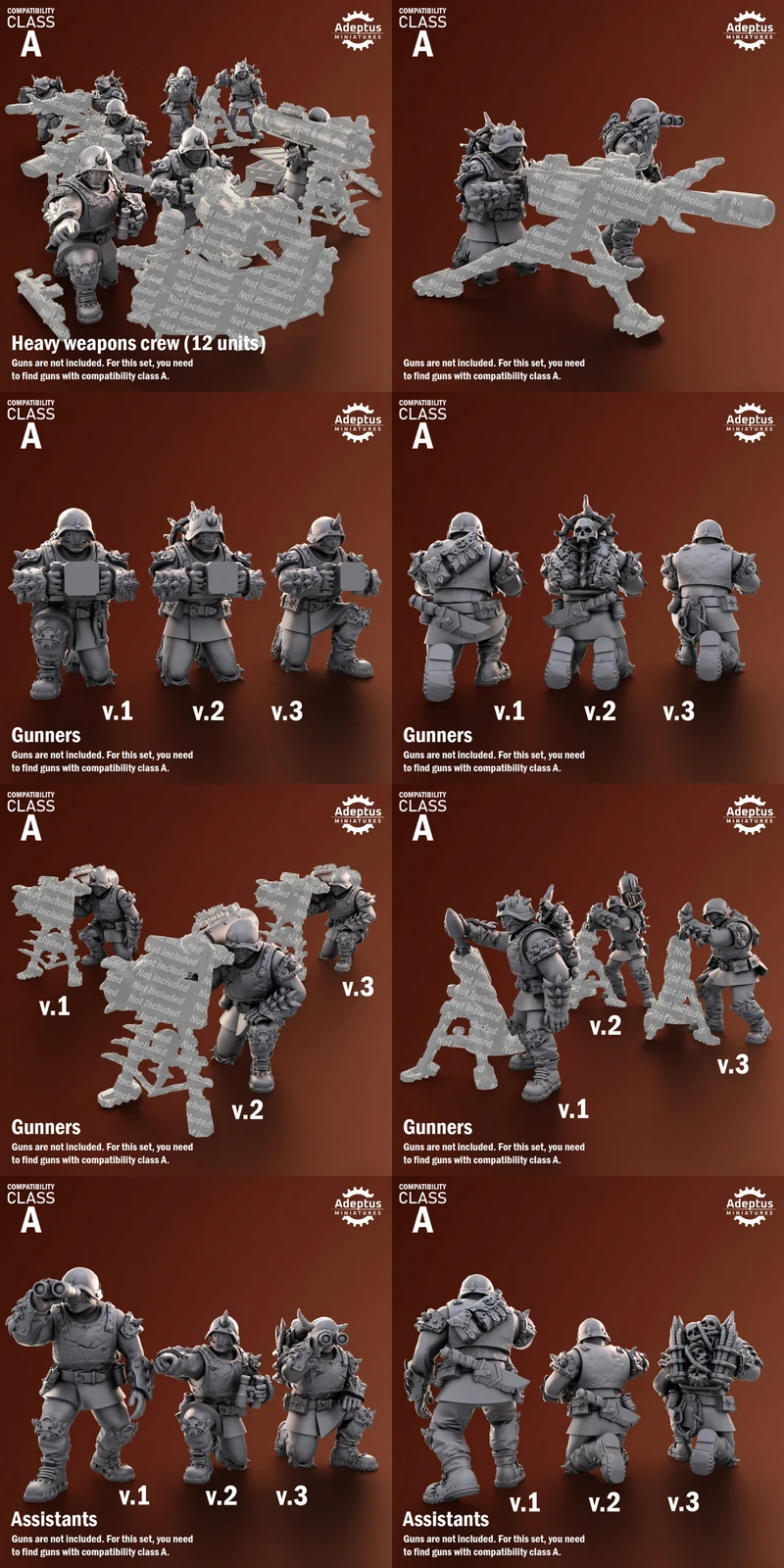 Heavy weapons team Twisted Horde A-1.109 STL model for 3D printing