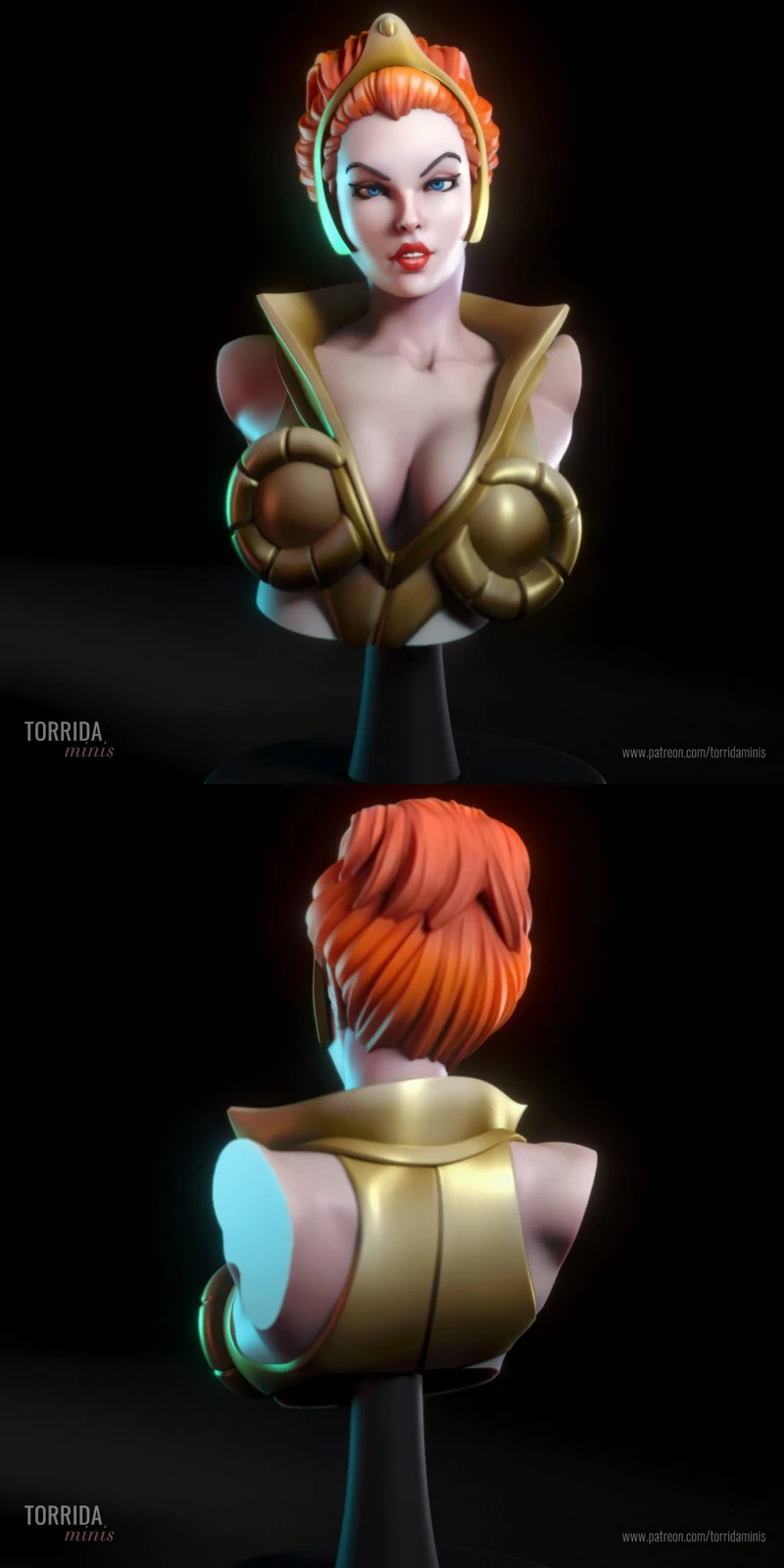 Teela Bust STL model for 3D printing