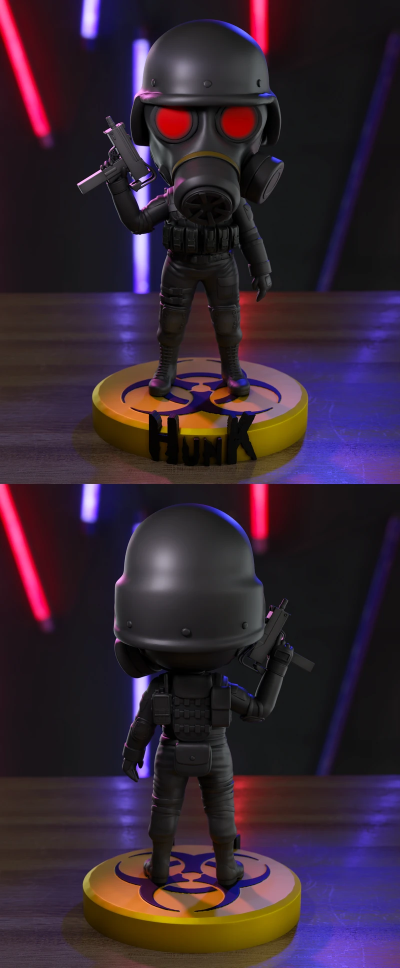 Hunk Chibi Residente Evil STL model for 3D printing