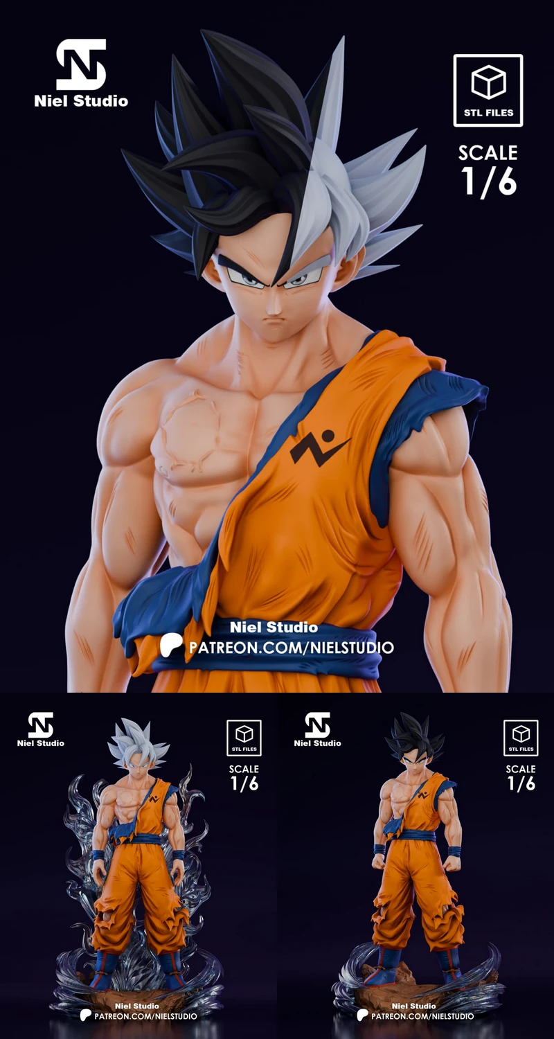 Goku Ultra Instinto STL model for 3D printing
