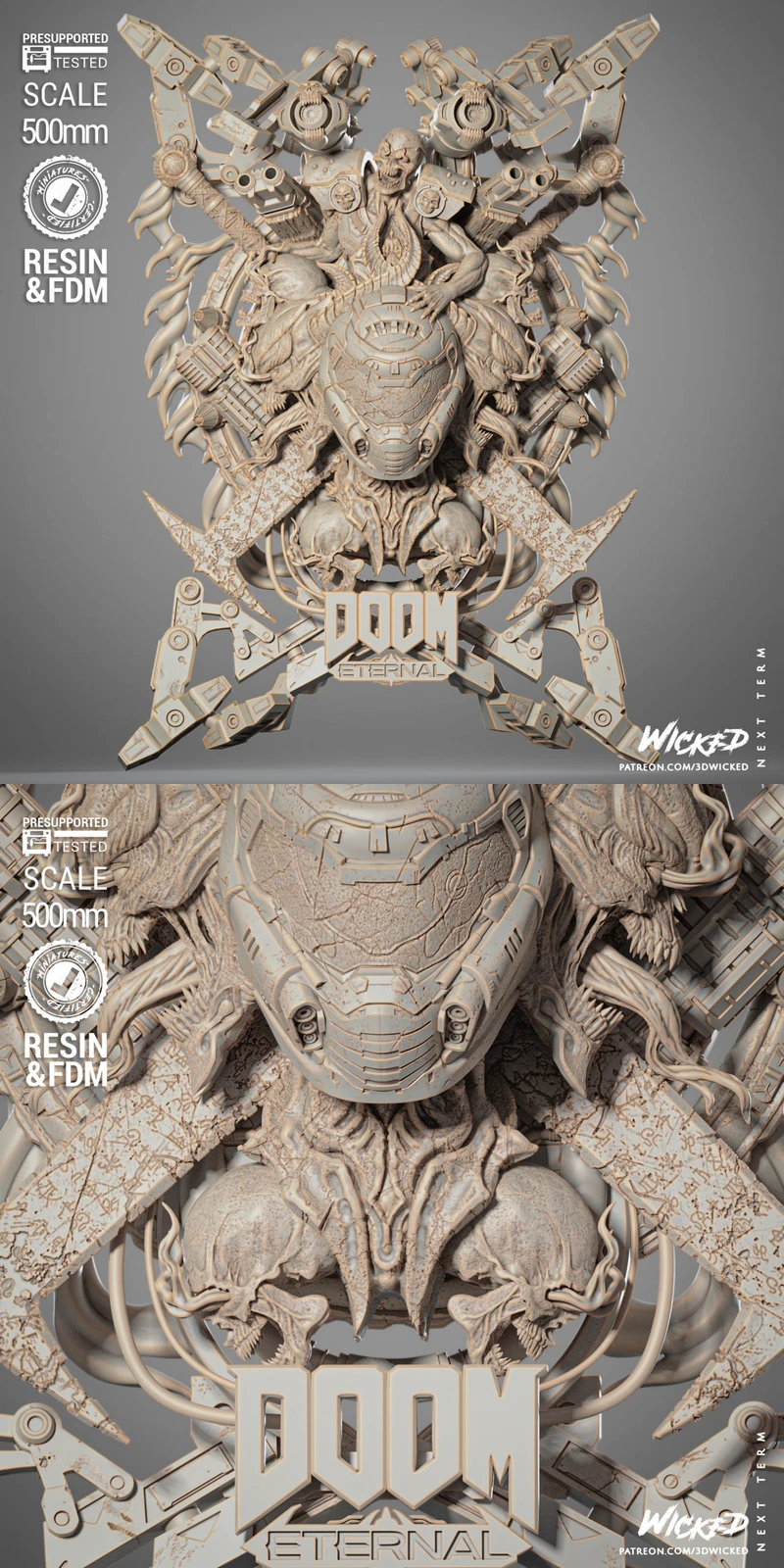 Doom Wall STL model for 3D printing